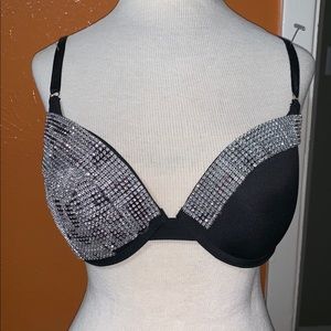 Black and Silver rave bra